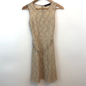The Limited Floral Lace Cocktail Dress Tan